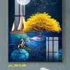 Tranh tráng gương thuyền vàng và nai pic_28071285