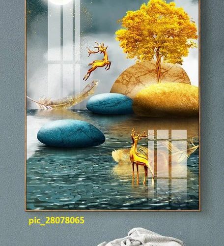 Tranh nai vàng dưới ánh trăng pic_28078065