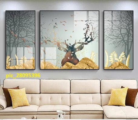 Tranh trừu tượng hình đầu nai pic_28095396