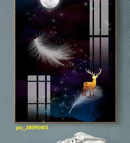 Tranh nai vàng và bầu trời đêm pic_28095401