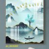 Tranh treo tường người lái đò trên sông pic_28101609