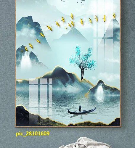 Tranh treo tường người lái đò trên sông pic_28101609