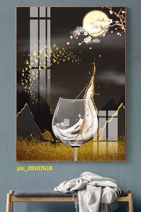 Tranh trừu tượng hình ly rượu pic_28107618