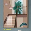 Tranh cầu thang 3D và cây dừa pic_28107637