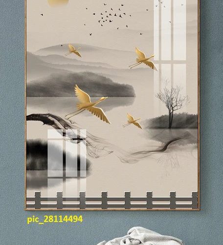 Tranh tráng gương chim hạc đẹp pic_28114494