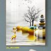 Tranh 3D nai và đá pha lê pic_28115098