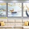 Tranh 3D nai đứng trên lông vũ pic_28115106