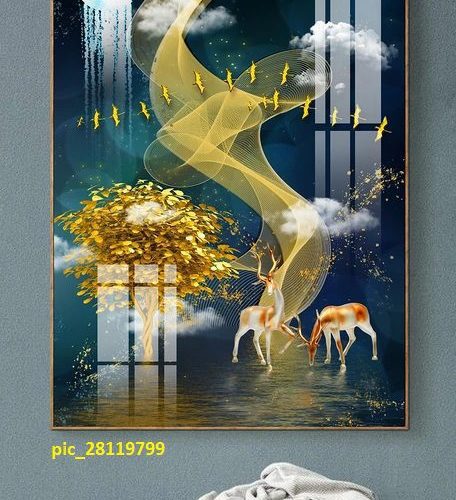 Tranh nghệ thuật đôi nai pic_28119799