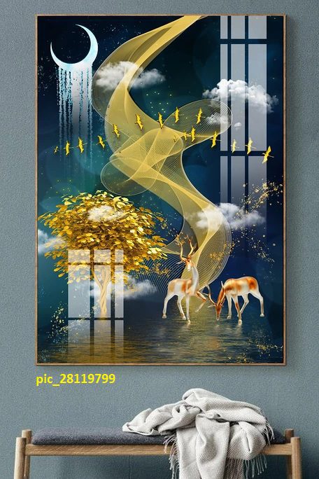 Tranh nghệ thuật đôi nai pic_28119799