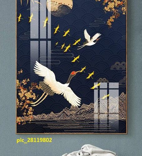 Tranh 3D chim hạc trắng pic_28119802