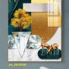 Tranh tráng gương hình khối và hươu nai pic_28124168