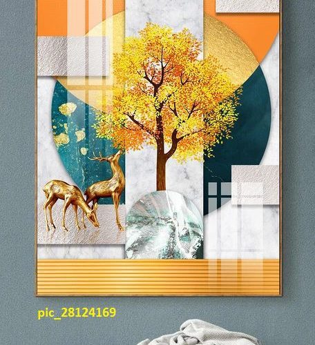 Tranh trừu tượng đôi nai vàng pic_28124169