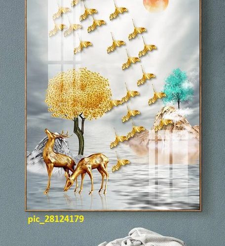 Tranh tráng gương hươu vàng pic_28124179