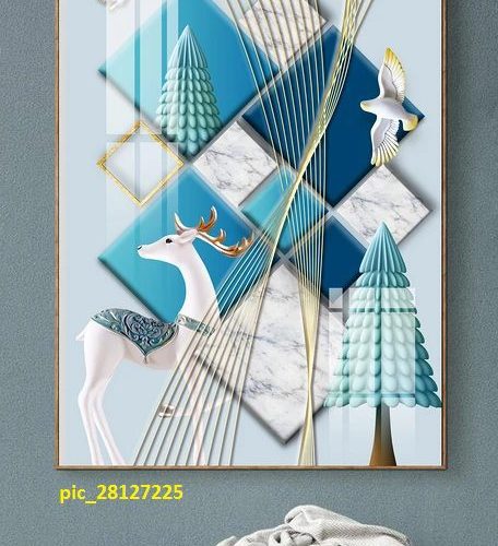 Tranh tráng gương hươu nai trắng đẹp pic_28127225