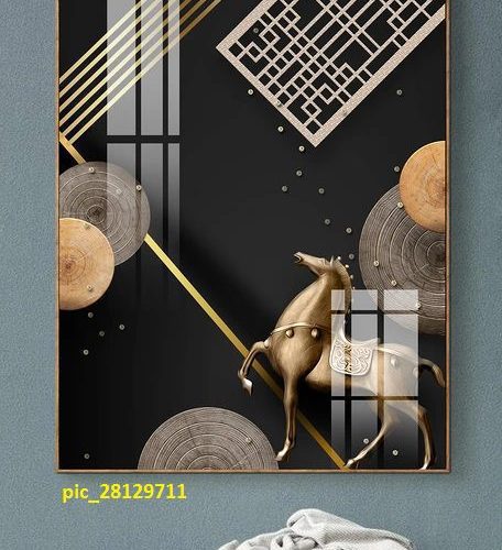 Tranh trừu tượng ngựa vàng pic_28129711
