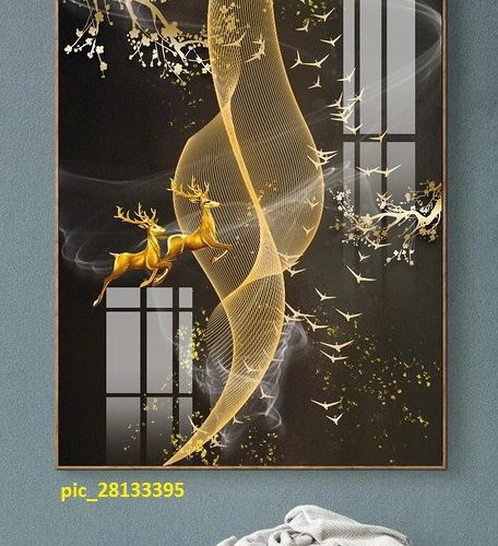 Tranh nghệ thuật đôi nai vàng pic_28133395
