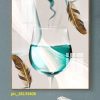 Tranh ly rượu xanh và lông vũ pic_28133408