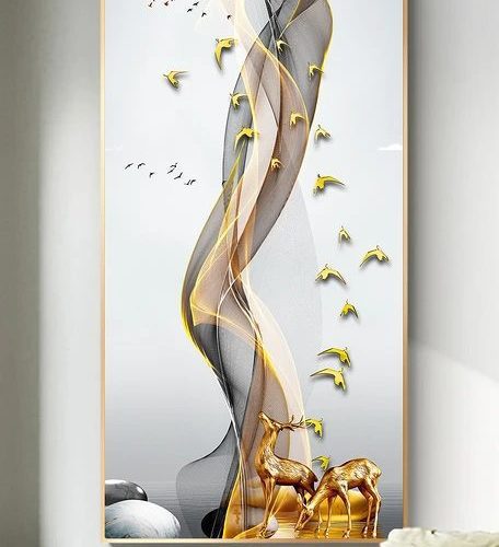 Tranh treo tường 3D nai vàng pic_28133419