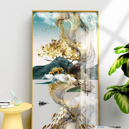 Tranh hươu cùng đàn cá FT11093
