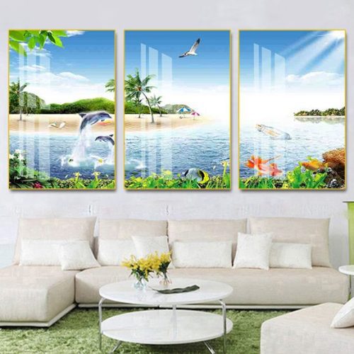 Tranh biển và cá heo D43