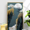 Tranh tráng gương hươu trừu tượng FT10216