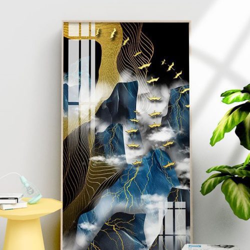 Tranh đàn chim vàng trừu tượng FT10254
