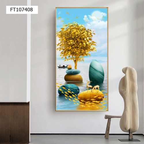 Tranh hươu và cây vàng FT107408