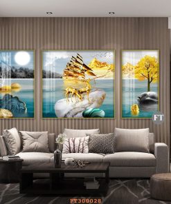 Tranh 3D thuyền vàng FT300028