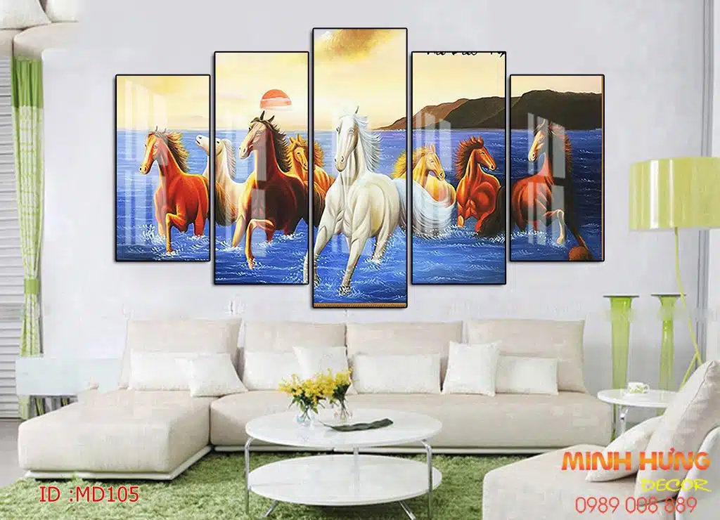 Tranh ngựa mã đáo thành công MD105