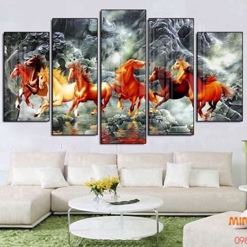 Tranh 3D bát mã giả ngọc MD332