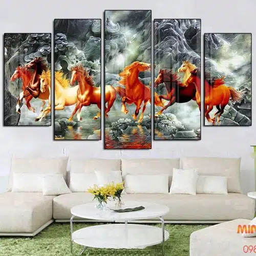 Tranh 3D bát mã giả ngọc MD332