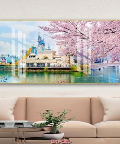 Tranh phong cảnh hoa đào đẹp PC201