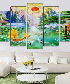 Tranh tráng gương sơn thủy TB8