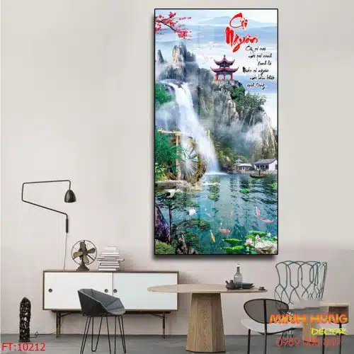 Tranh tráng gương sơn thủy 10212