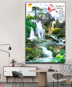 Tranh tráng gương thác nước chảy 10250