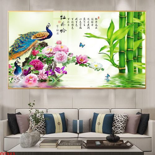 Tranh treo tường chim công 3D CC321