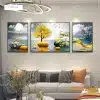 Tranh hươu vàng đứng trên đá FT96192