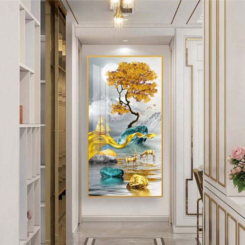 Tranh hươu đang uống nước SNO 21047