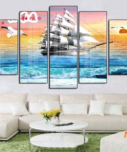 Tranh tráng gương thuyền buồm xuôi gió TB22