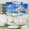 Mẫu tranh thuyền buồm biển xanh TB33 tại Minh Hưng Decor