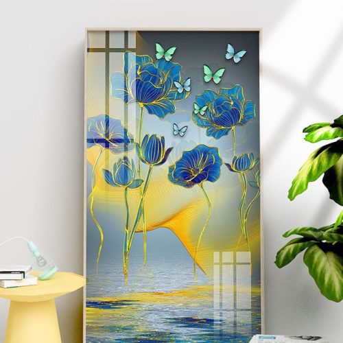 Tranh đàn bướm hoa sen FT10293