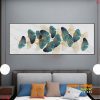 Tranh canvas bộ lá trắng xanh FT40386