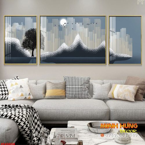 Tranh tráng gương cao ốc thành phố FT42028