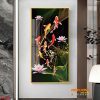 Tranh cửu ngư bơi cùng hoa sen FT42913