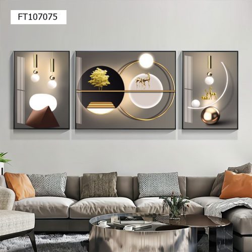 FT107075 Tranh đôi hưu cùng đường tròn