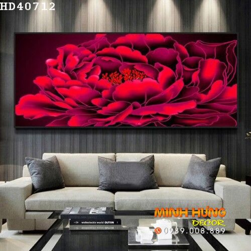 HD40712 Tranh hoa hồng đỏ