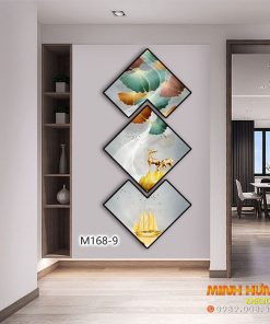 M1689 Tranh 2 Chú Hươu Và Sen