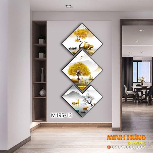 M19513 Tranh Hươu Với Những Gốc Cây