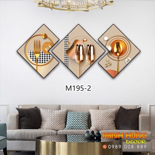 M1952 Tranh Cặp Ly Có Muỗng