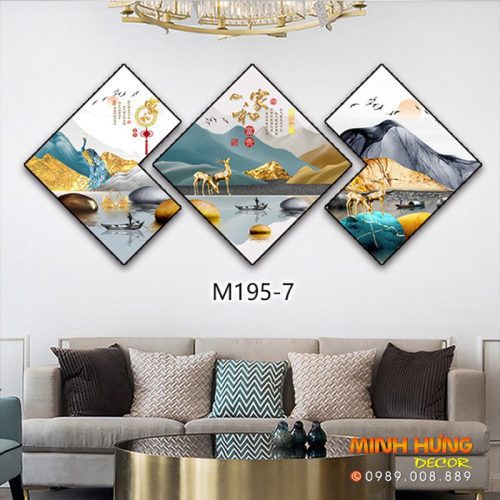 M1957 Tranh Hươu Đa Dạng Nhiều Cảnh